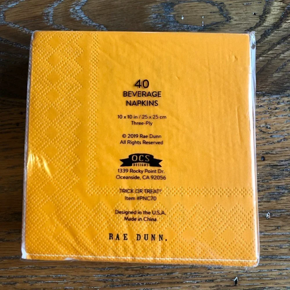 Rae Dunn Halloween Dessert Plates and Beverage Napkins